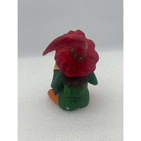 Vintage Steve Tunturi Whittlers Workshop Gnome Holding Crystal Ball Hand Carved - Picture 5 of 10